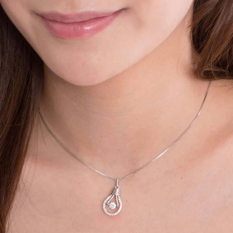Dancing Stone Bulb Pendant Necklace - The Sparkle Place