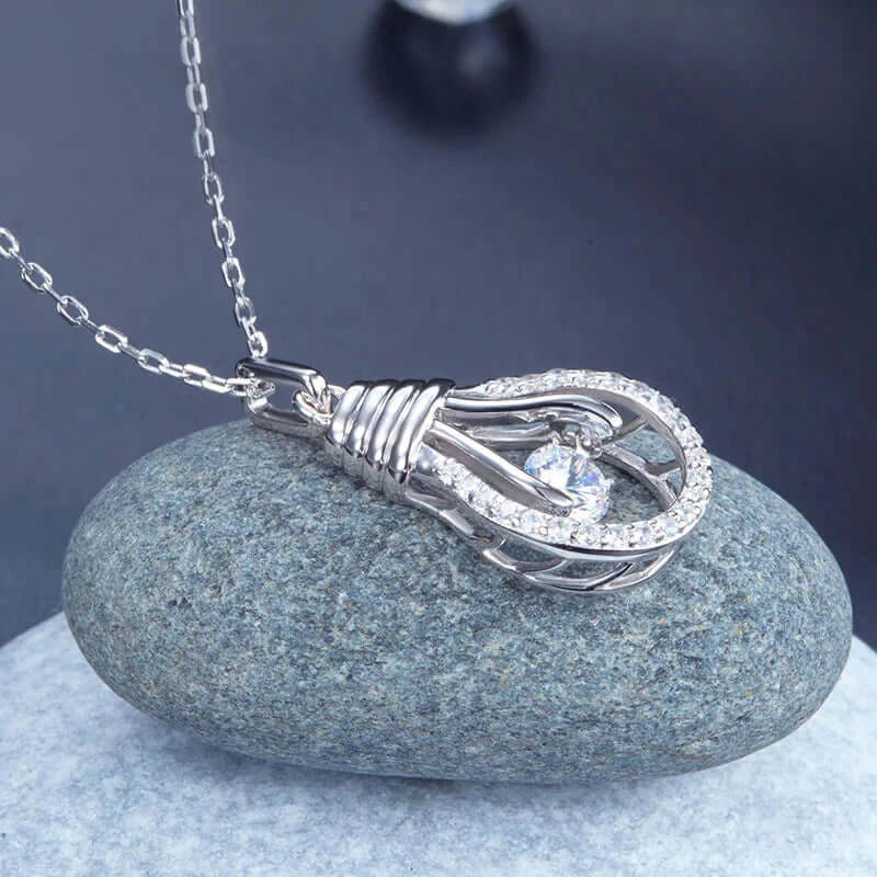 Dancing Stone Bulb Pendant Necklace - The Sparkle Place
