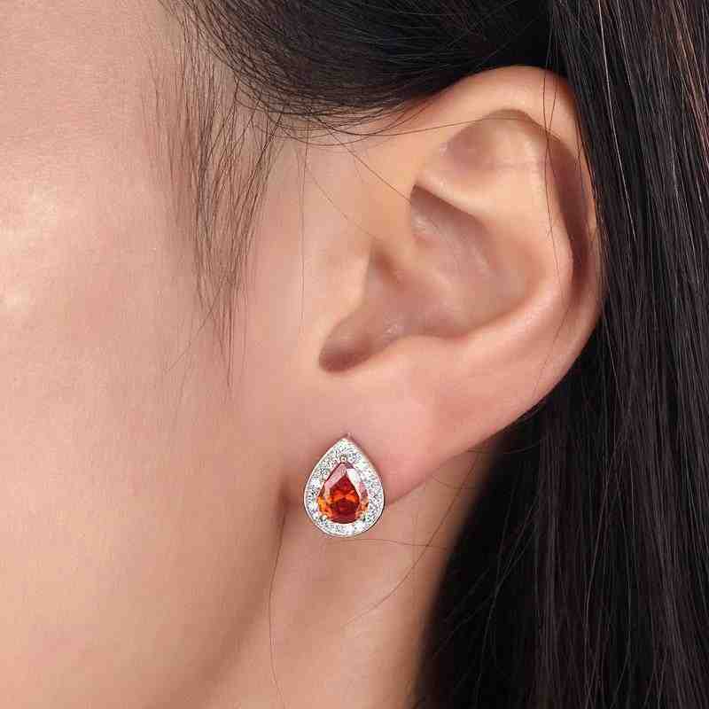 1 Ct Pear Cut 925 Sterling Silver Stud Earrings - The Sparkle Place