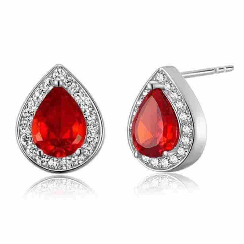 1 Ct Pear Cut 925 Sterling Silver Stud Earrings - The Sparkle Place