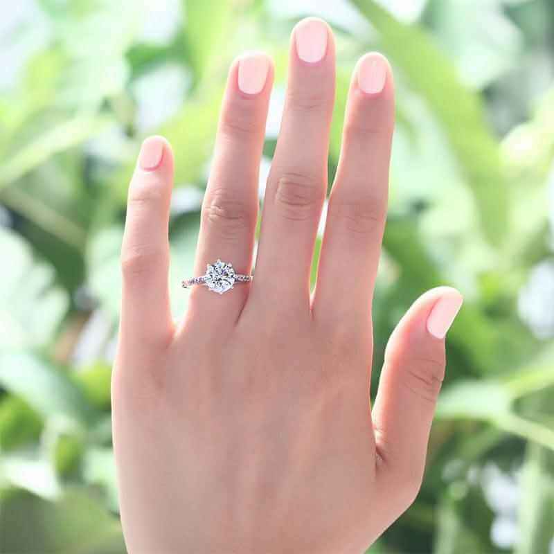 2 Carat Solid 925 Sterling Silver Wedding Anniversary Engagement Ring - The Sparkle Place