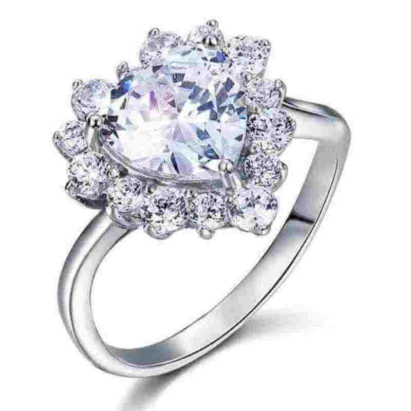 2.5Ct Heart Cut Solid 925 Sterling Silver Ring - The Sparkle Place