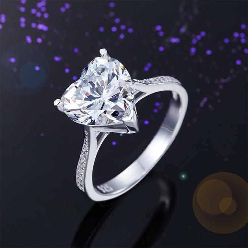 Big Bling Heart Ring 925 Sterling Silver - The Sparkle Place