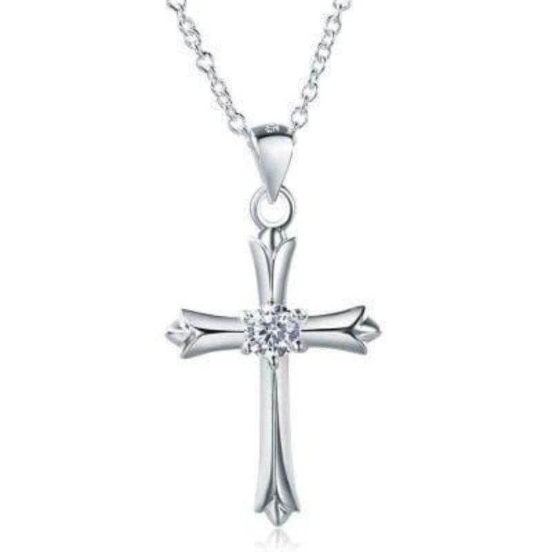 Children Cross Necklace Solid 925 Sterling Silver - The Sparkle Place