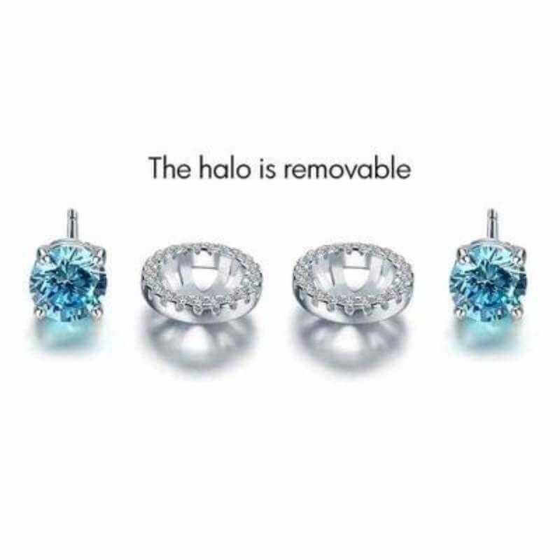 Diamond Stud Solid Silver Earrings - The Sparkle Place