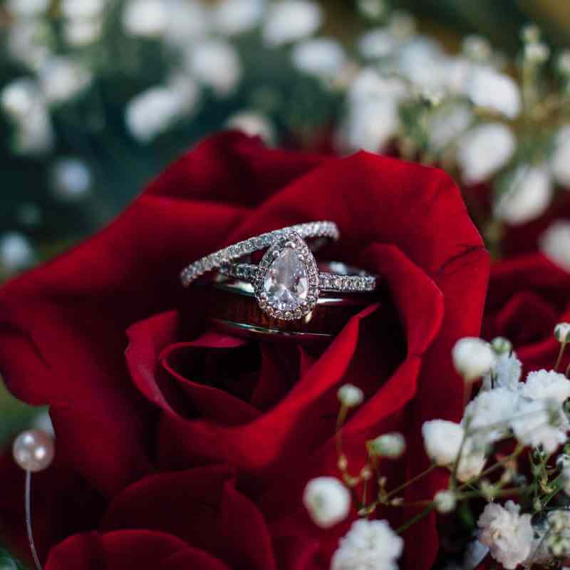 Fancy Pear 2-in-1 Silver Ring Set - The Sparkle Place