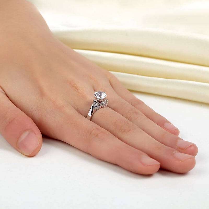 Flower 925 Solid Sterling Silver Wedding Promise Anniversary Ring - The Sparkle Place