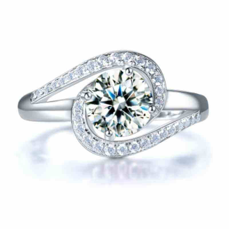 Janet - Twist 925 Solid 925 Sterling Silver Promise Ring - The Sparkle Place
