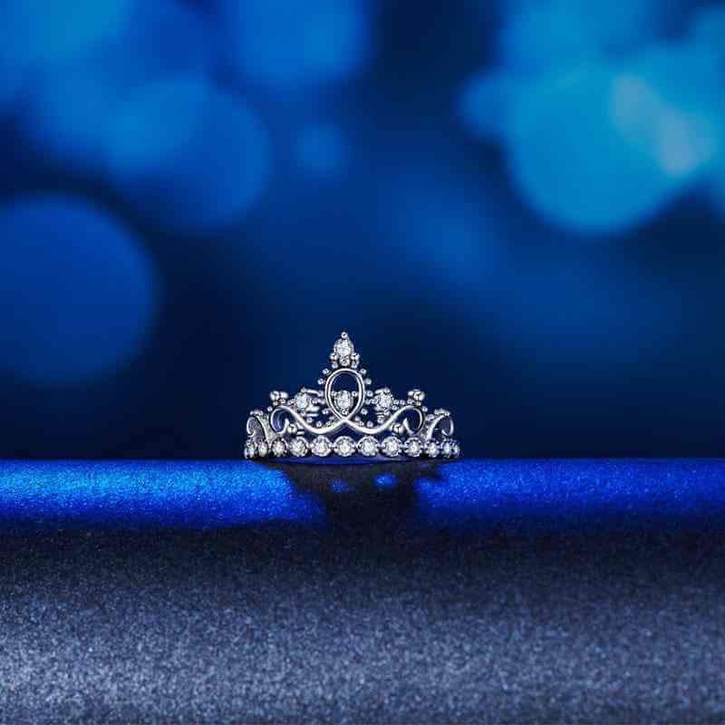 Lady Trendy Crown Ring Solid 925 Sterling Silver - The Sparkle Place