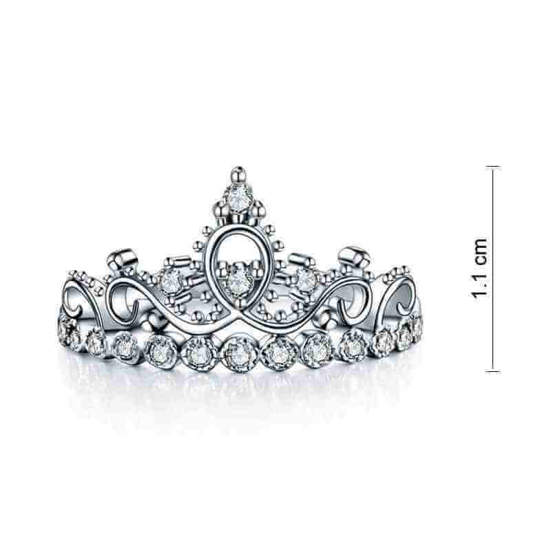 Lady Trendy Crown Ring Solid 925 Sterling Silver - The Sparkle Place