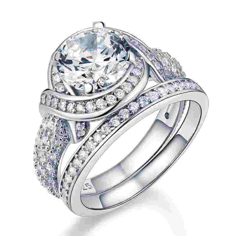 Luxury Vintage 2-in-1 925 Silver Ring Set - The Sparkle Place
