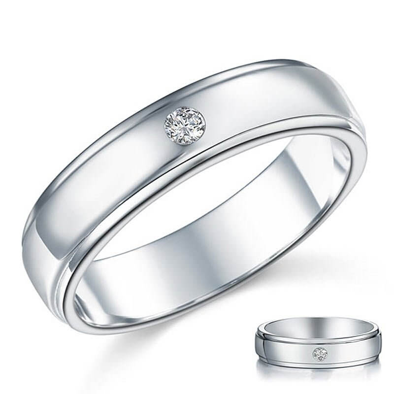 Men Wedding Band Solid Sterling 925 Silver Ring - The Sparkle Place
