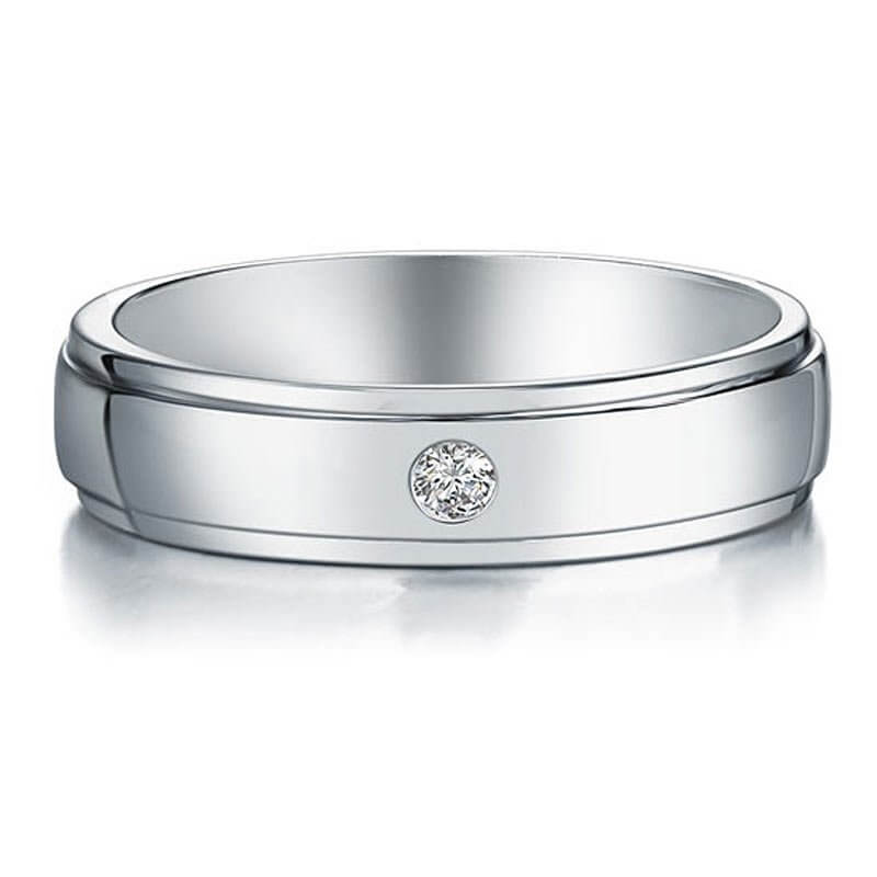 Men Wedding Band Solid Sterling 925 Silver Ring - The Sparkle Place