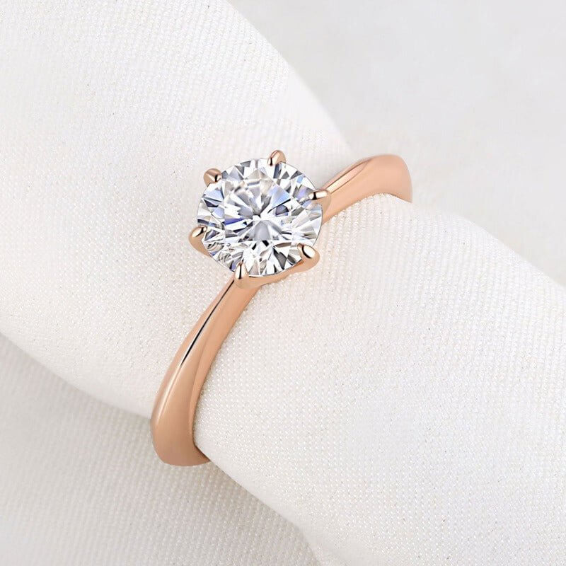 Moissanite Solitaire Ring - The Sparkle Place