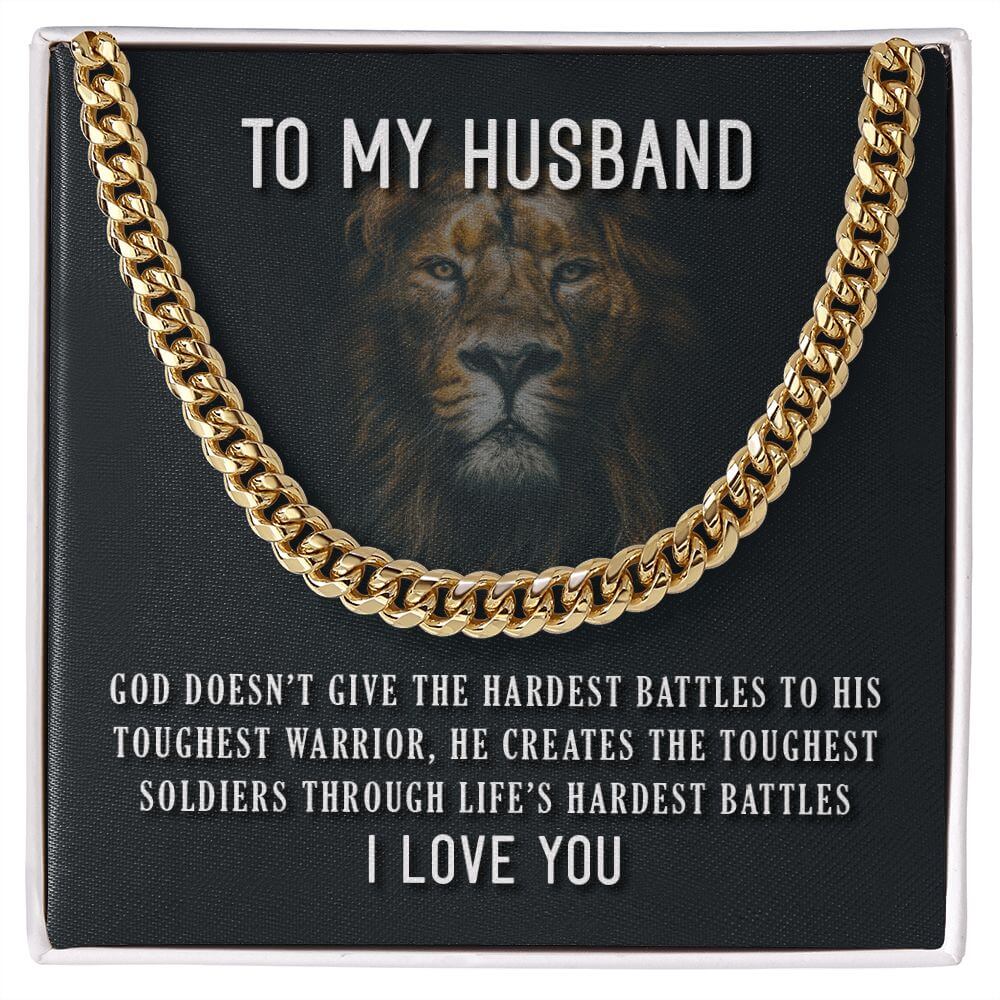 My Husband - Classic Cuban Link Chain Necklace, Strength and Style Combined - The Sparkle Place
