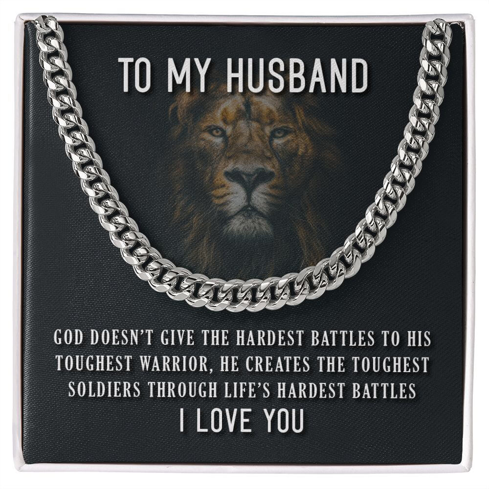 My Husband - Classic Cuban Link Chain Necklace, Strength and Style Combined - The Sparkle Place