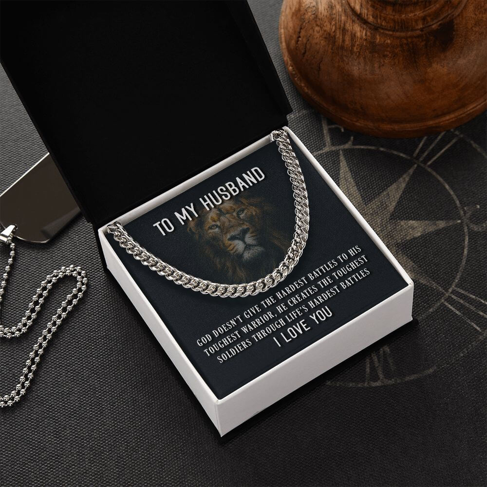 My Husband - Classic Cuban Link Chain Necklace, Strength and Style Combined - The Sparkle Place