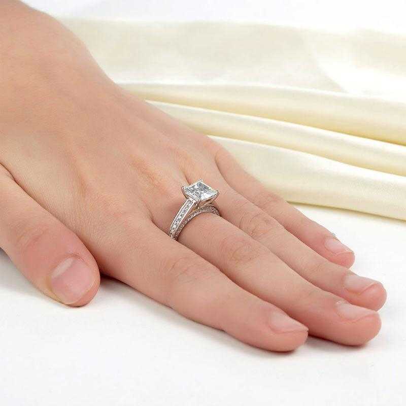 Princess Cut 1.5ct Diamond Solid 925 Silver Ring - The Sparkle Place