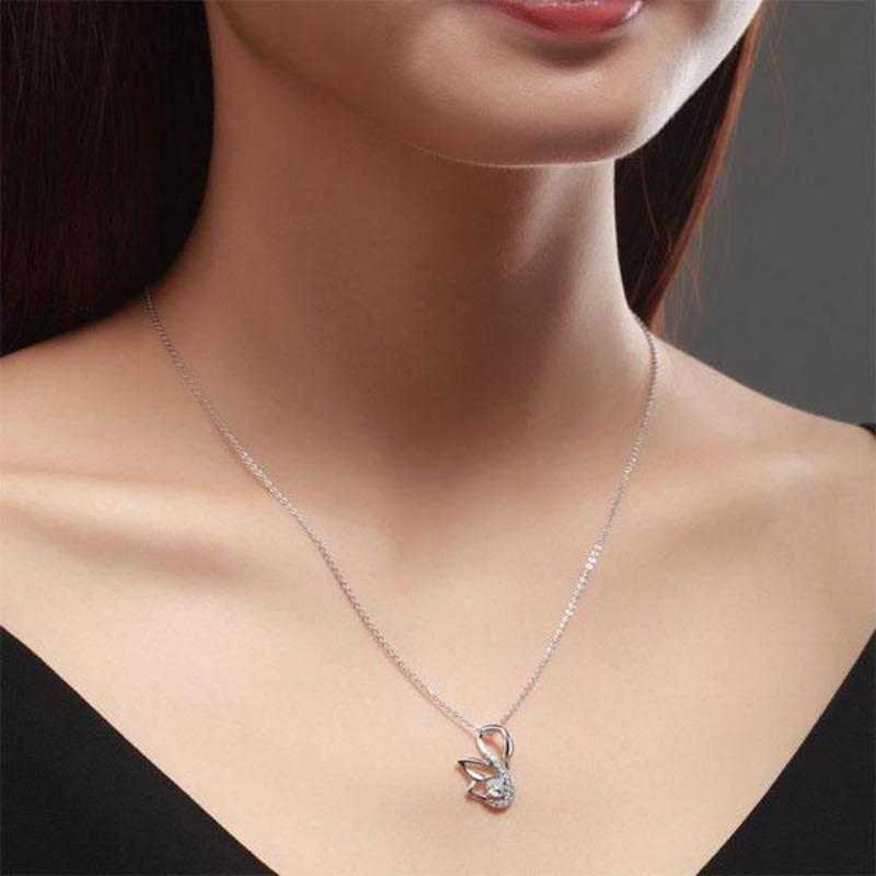 Sparkling Swan Pendant Necklace Solid 925 Sterling Silver - The Sparkle Place