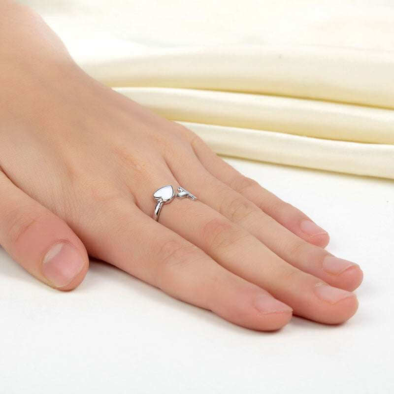Trendy Cross Heart Ring Solid 925 Sterling Silver - The Sparkle Place
