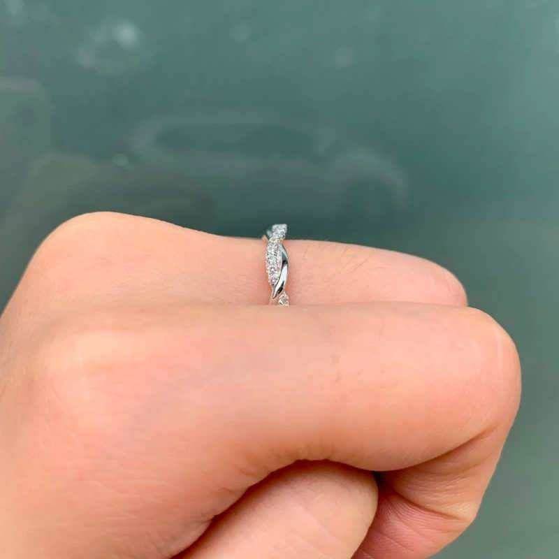 Twisty Wave Band Ring Solid 925 Sterling Silver - The Sparkle Place