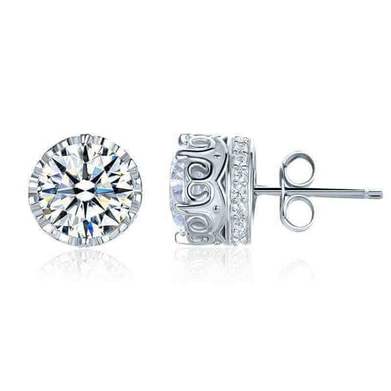 Vintage Style Solid 925 Sterling Silver Stud Earrings - The Sparkle Place