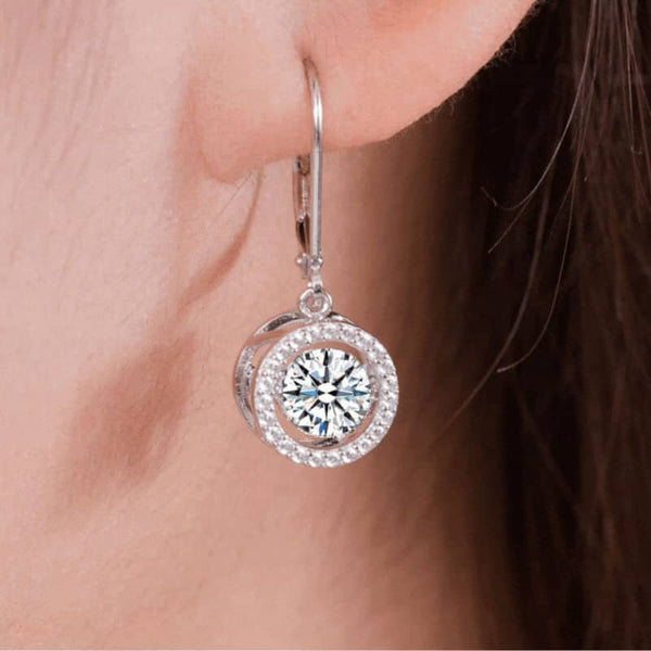ピアス STONEHENgE silver earrings CZ Snake Stud Earring, Sterling Silver Chain Earring, Double