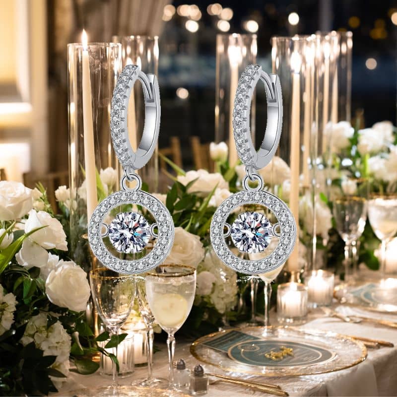 Dancing Moissanite 1-Carat Diamond Dangle Earrings - The Sparkle Place