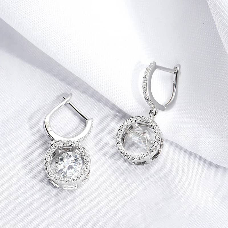 Dancing Moissanite 1-Carat Diamond Dangle Earrings - The Sparkle Place