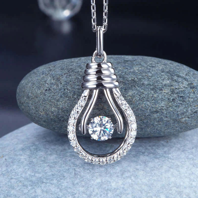 Dancing Stone Bulb Pendant Necklace - The Sparkle Place