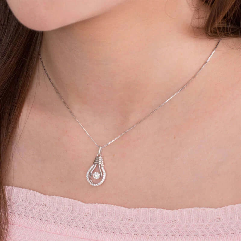 Dancing Stone Bulb Pendant Necklace - The Sparkle Place