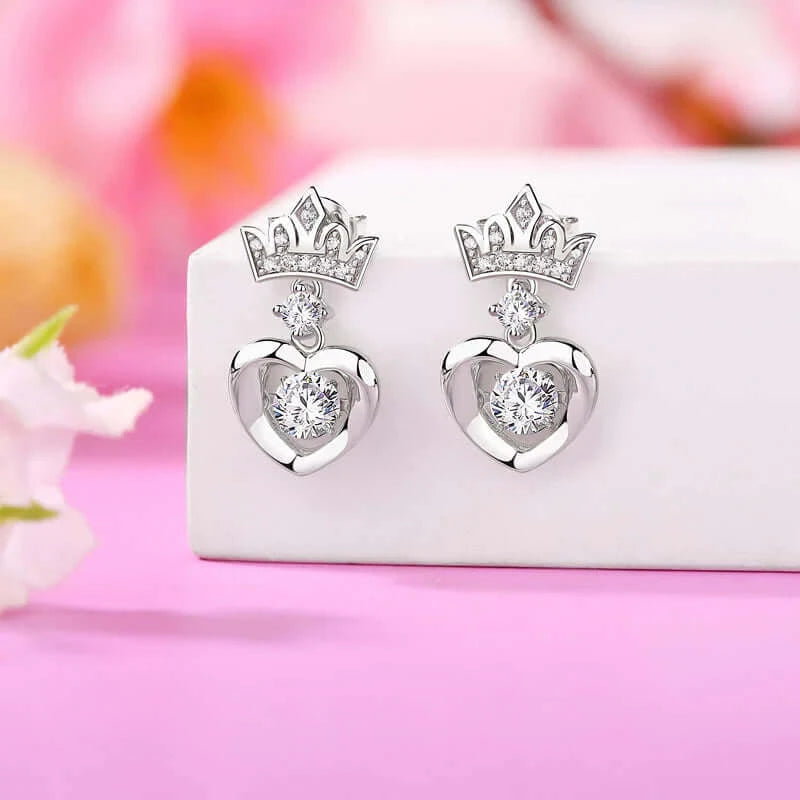 Sparkling Dancing Stone Crown Earrings - The Sparkle Place