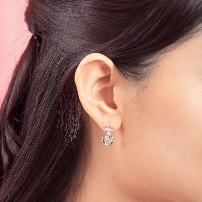 Sparkling Dancing Stone Crown Earrings - The Sparkle Place