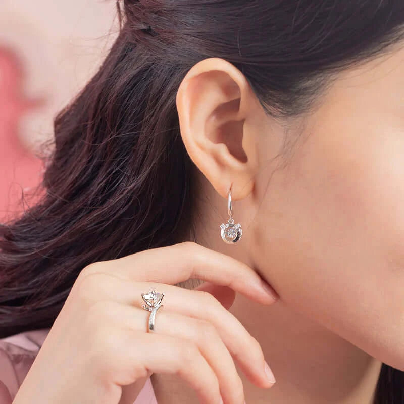 Whimsical Dancing Stone Dangle Earrings in Solid Silver - The Sparkle Place