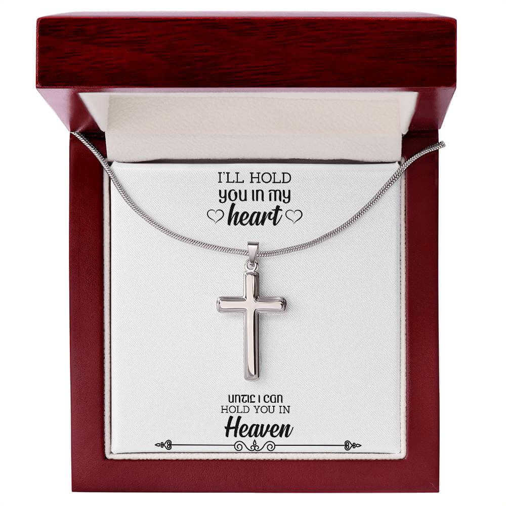 Artisan Crafted Cross Necklace 14K White Gold Finish - The Sparkle Place