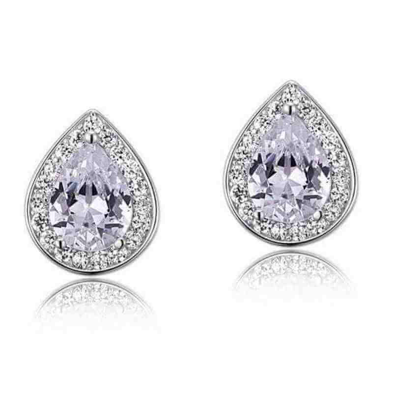 1 Ct Pear Cut 925 Sterling Silver Stud Earrings - The Sparkle Place