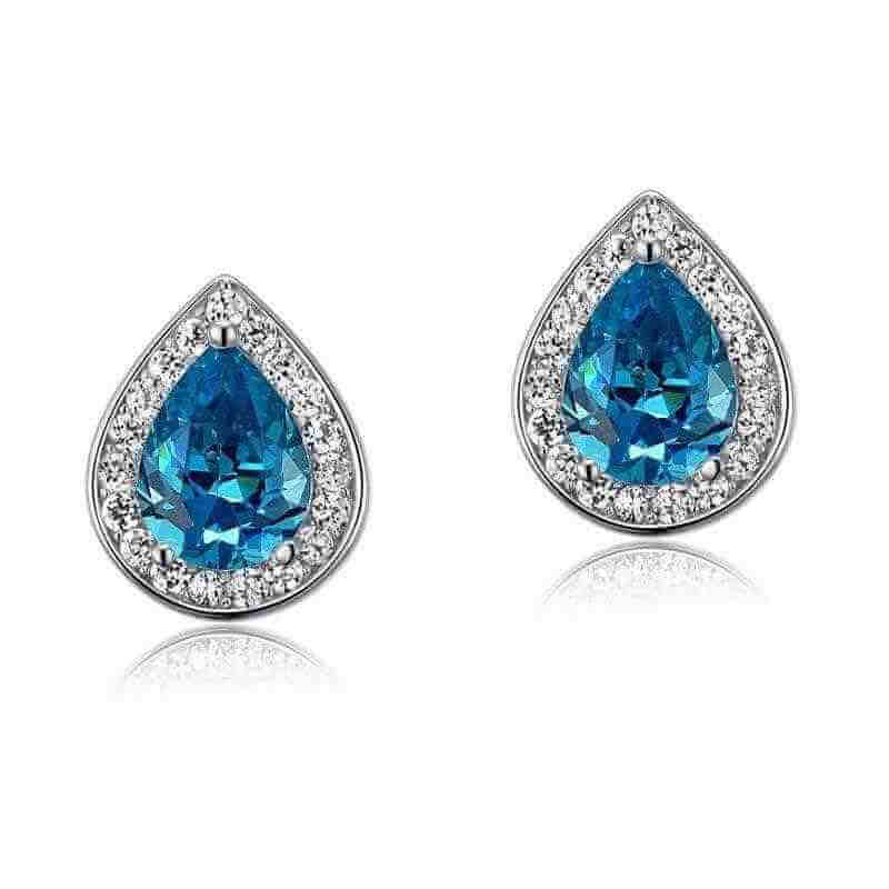 1 Ct Pear Cut 925 Sterling Silver Stud Earrings - The Sparkle Place