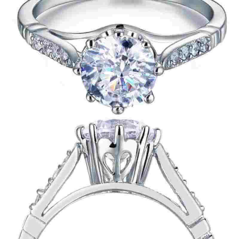 2 Carat Solid 925 Sterling Silver Wedding Anniversary Engagement Ring - The Sparkle Place