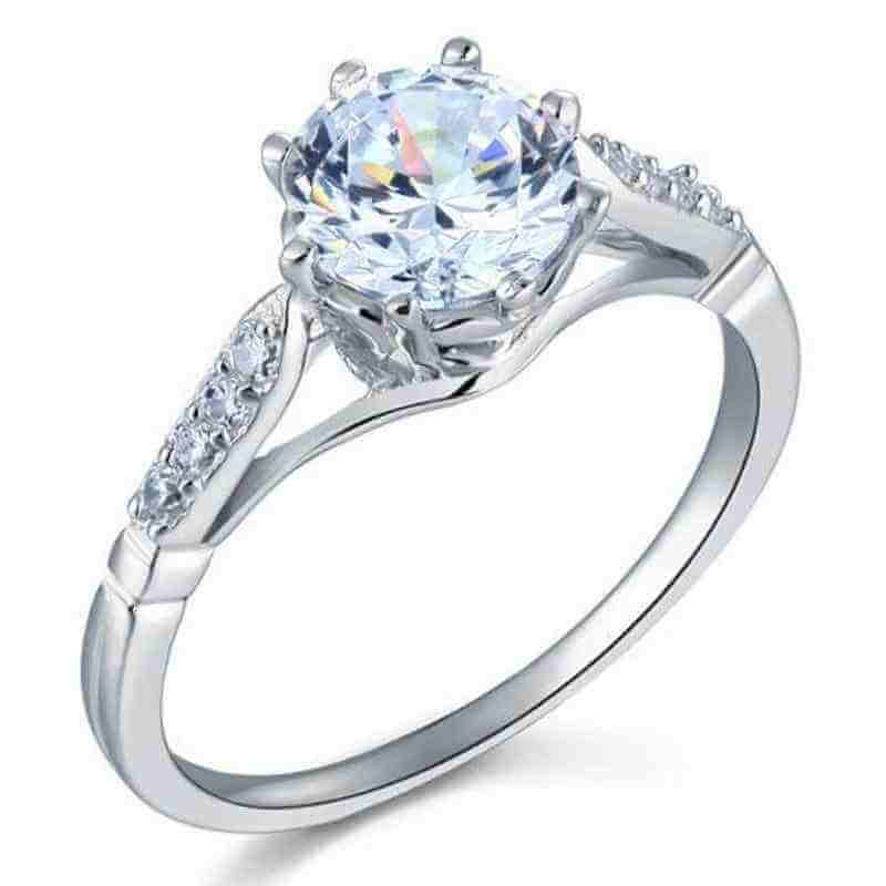 2 Carat Solid 925 Sterling Silver Wedding Anniversary Engagement Ring - The Sparkle Place