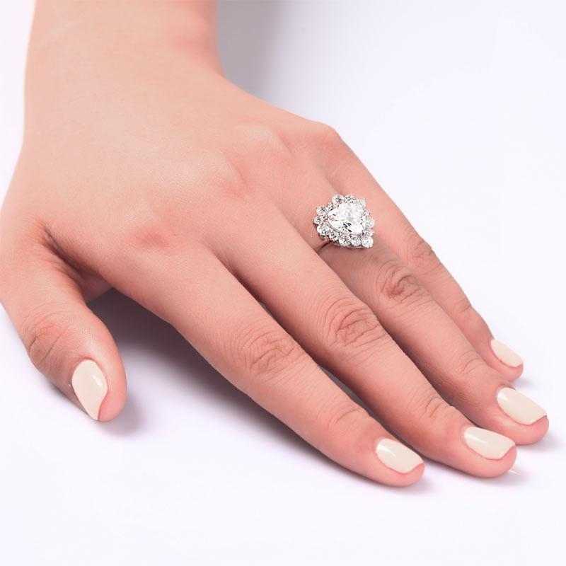 2.5Ct Heart Cut Solid 925 Sterling Silver Ring - The Sparkle Place