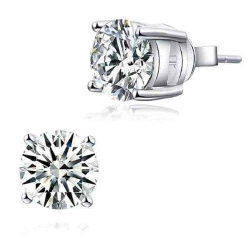 2Ct Solid 925 Silver Stud Earrings - The Sparkle Place