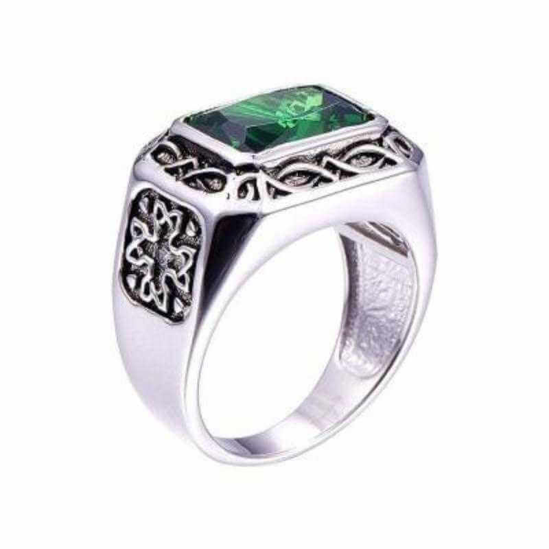 6.8 Ct Nano Russian Emerald Men Ring - The Sparkle Place