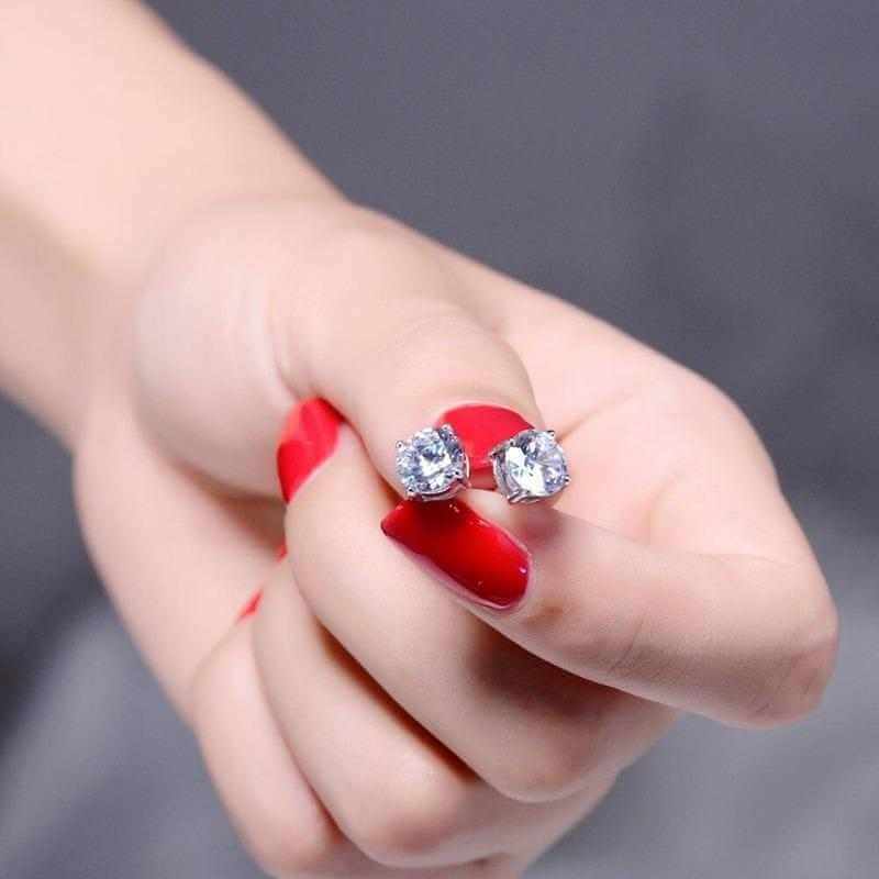 925 Silver 3ct Stud Earrings - The Sparkle Place