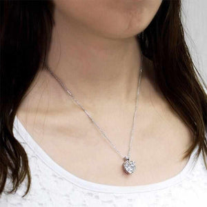 Big Bling Heart Pendant Necklace Solid 925 Sterling Silver - The Sparkle Place