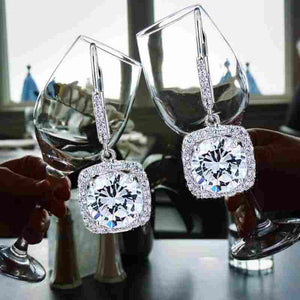 Brilliant Solid 925 Sterling Silver Bridal Wedding Earrings - The Sparkle Place