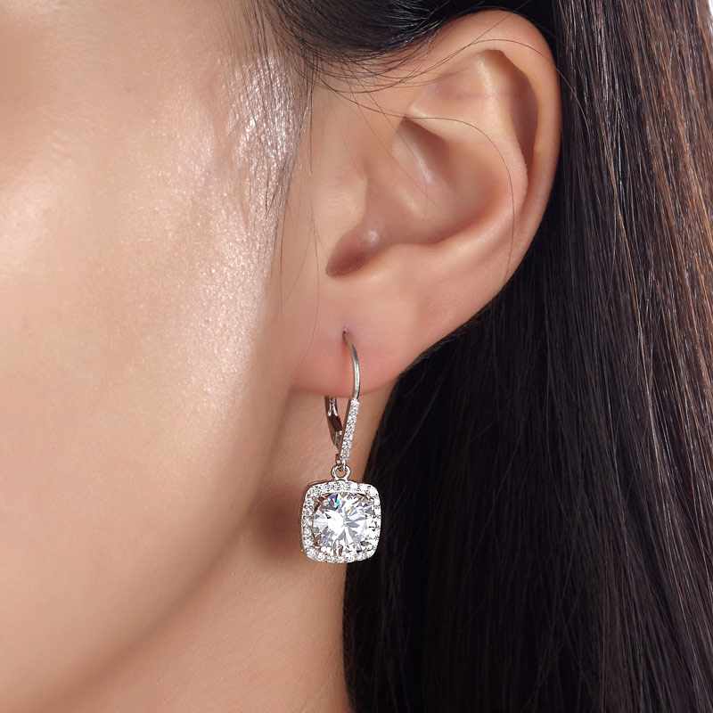 Brilliant Solid 925 Sterling Silver Bridal Wedding Earrings - The Sparkle Place