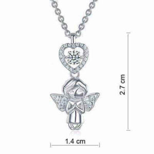 Child Angel Dancing Stone Necklace Solid 925 Sterling Silver - The Sparkle Place