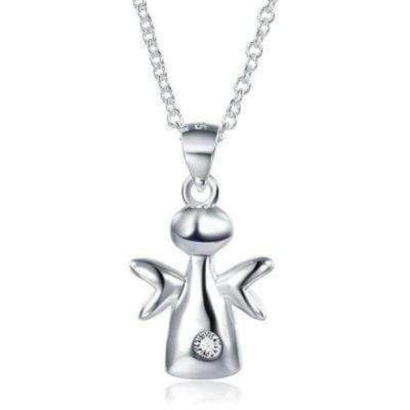 Children Angel Necklace Solid 925 Sterling Silver - The Sparkle Place