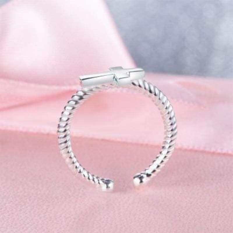 Children Cross Ring Solid 925 Sterling Silver