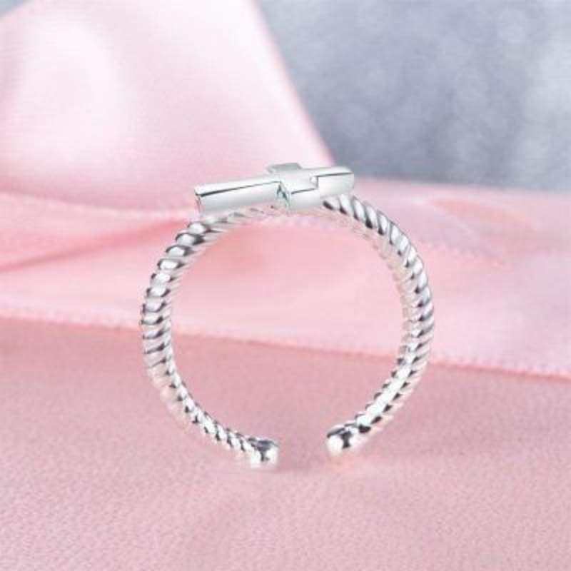 Children Cross Ring Solid 925 Sterling Silver - The Sparkle Place
